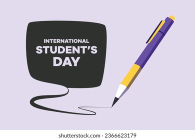 International student's day concept. Happy students. Colored flat vector illustration isolated.