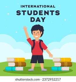international students day illustration vector design in flat style