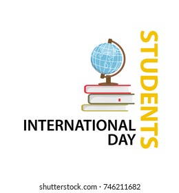 International Students Day .Isolated white background. Flat design. Vector Illustration