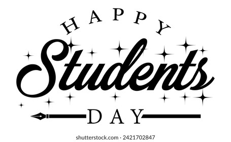 International Students day lettering vector illustration.