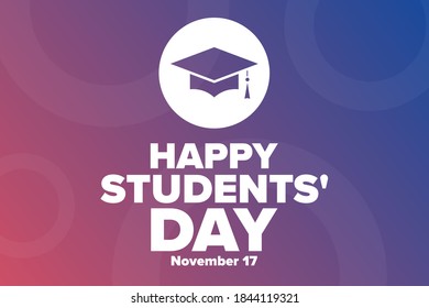 International Students Day. November 17. Holiday concept. Template for background, banner, card, poster with text inscription. Vector EPS10 illustration