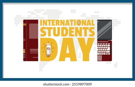 International Students Day Poster with changes in learning methods in the modern era