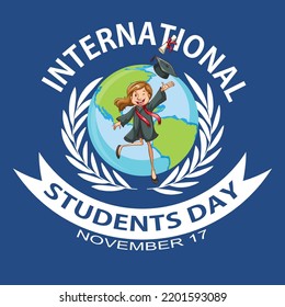 Ilustración de diseño de afiches del Día Internacional de los Estudiantes