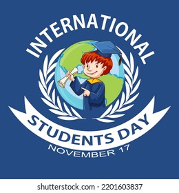 International Student Day Poster Design Illustration