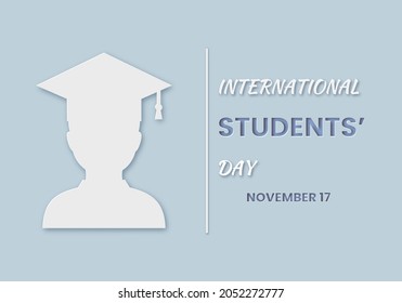 International Students Day vector design in paper cut style. 17 November