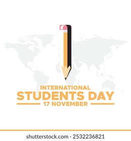 Dia Internacional dos Estudantes. Design criativo do Dia Mundial dos Estudantes para banner, cartaz e ilustração 3D.