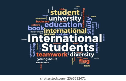 International Students word cloud template. International Students concept vector tagcloud background. vector illustration.