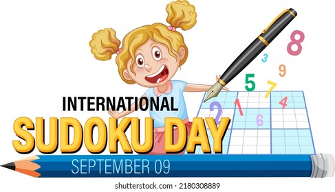 International Sudoku Day Banner Design illustration