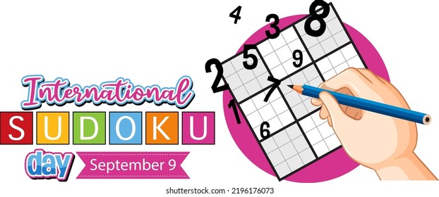 International Sudoku Day September 9 illustration