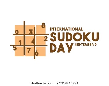 International Sudoku Day. September 9. Eps 10.