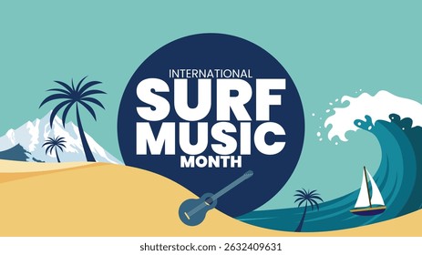 International Surf Music Month background template. Twanging Guitars and Endless Summers, Surf Music Lives On