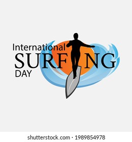 international surfing day concept. illustration vector