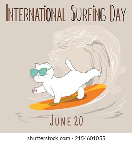 International surfing day. Holiday concept. Template for poster, card, calendar