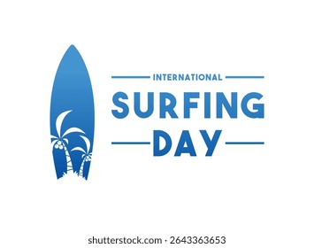 International Surfing Day. June. Gradient colors. Surfing board icon. Banner, card, background. Eps 10.
