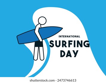 International Surfing Day. Third Saturday of June each year. Flat design vector. Abstract design background. Eps 10.