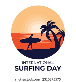 International Surfing Day vector illustration suitable for poster, banner, card, social media post, etc