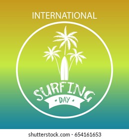 International Surfing Day Vector Illustration. Suitable for poster, banner, campaign, and greeting card
