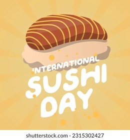 international sushi day design template for celebration. sushi vector illustration. sushi rolls. international sushi day.