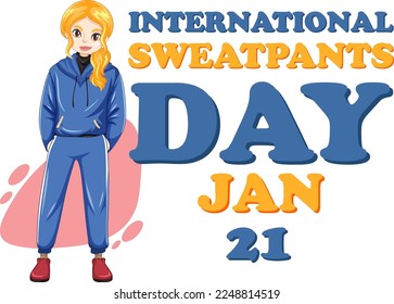 International Sweatpants Day Banner Design illustration