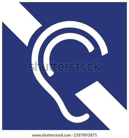 International symbol for deafness vector icon. Symbol of access for hearing loss.