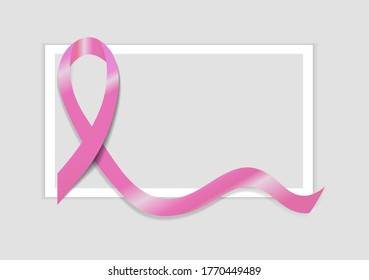 The international symbol of the fight against breast cancer, pink silk ribbon on white background. Vector illustration