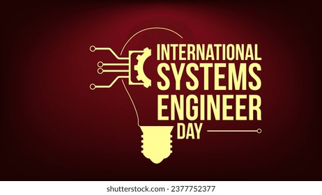  Día Internacional del Ingeniero de Sistemas. Plantilla para banner, tarjeta de saludo, fondo de afiche. Ilustración del vector