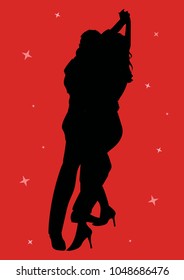 International tango day. Dancing couple man and woman in vector