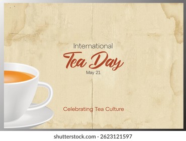 Dia Internacional do Chá Banner criativo, cartaz, postagem de mídia social, fundo, modelo, vetor de cartão postal