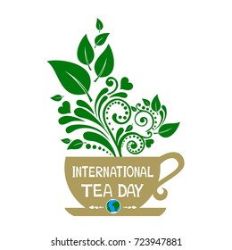 International Tea Day, december 15. Vector Illustration.