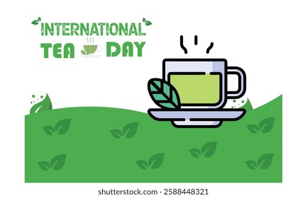 international Tea Day. May 21 concept. Template for background, banner, card, poster with text inscription. illustration.