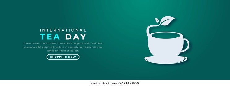 International Tea Day Paper cut style Vector Design Illustration for Background, Poster, Banner, Advertising, Greeting Card