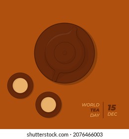 International Tea day with tea pot and two cup design. Good template for Tea design.