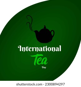 International Tea day. Realistick tea cup and world map concept . design for social media.
