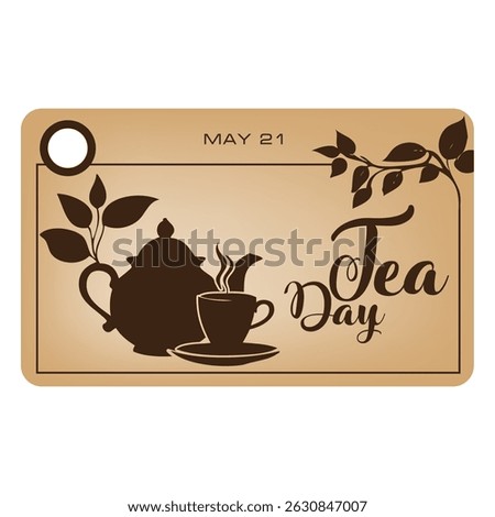 International Tea Day sticker, vector illustration