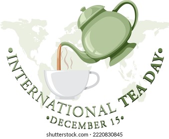 International tea day text banner design illustration