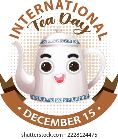 International tea day text banner illustration