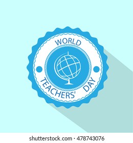 International Teacher Day World Holiday Banner Flat Vector Illustration