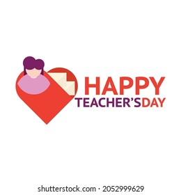 International Teacher's Day 5 Oktober Logo with white background. Vector Illustration