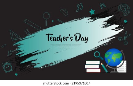 International Teacher's Day design with stationary elements vector 