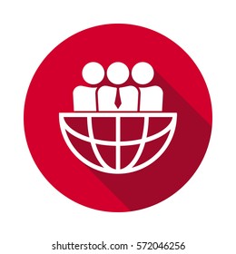 International Team work flat icon.