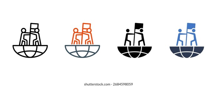 International Teamwork multiple icon style vector illustration