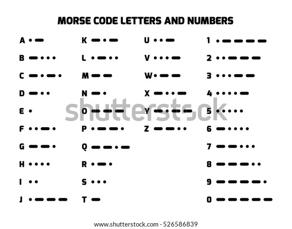 International Telegraph Morse Code Alphabet Letters Stock Vector