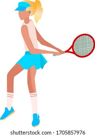 International Tennis Day. March 3 The first Monday of March. Girl plays tennis. Graphic drawing. Close-up. It can be used in design.
