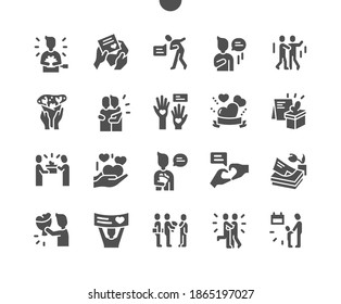 International Thank You Day 11 January. Friends are grateful. Calendar. Eleventh of January. Holiday. Say thank you. Hugs with thanks. Vector Solid Icons. Simple Pictogram