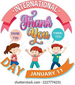 International Thank You Day Banner Design illustration