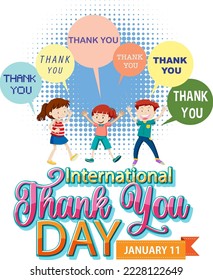 International Thank You Day Banner Design illustration