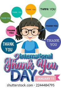 International Thank You Day Banner Design illustration
