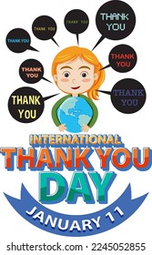International Thank You Day Banner Design illustration