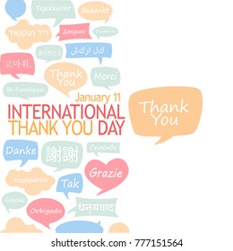 International Thank You Day. Different languages thanking.