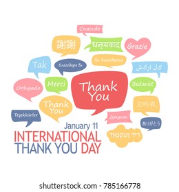 International Thank You Day. Different languages thanking.